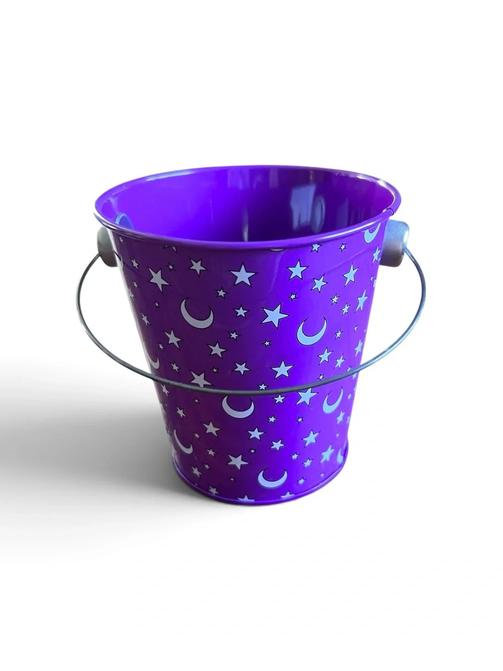 Small Purple Moon & Stars Metal Pail Bucket